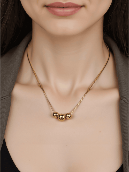 Triple Sphere Necklace - Joudella