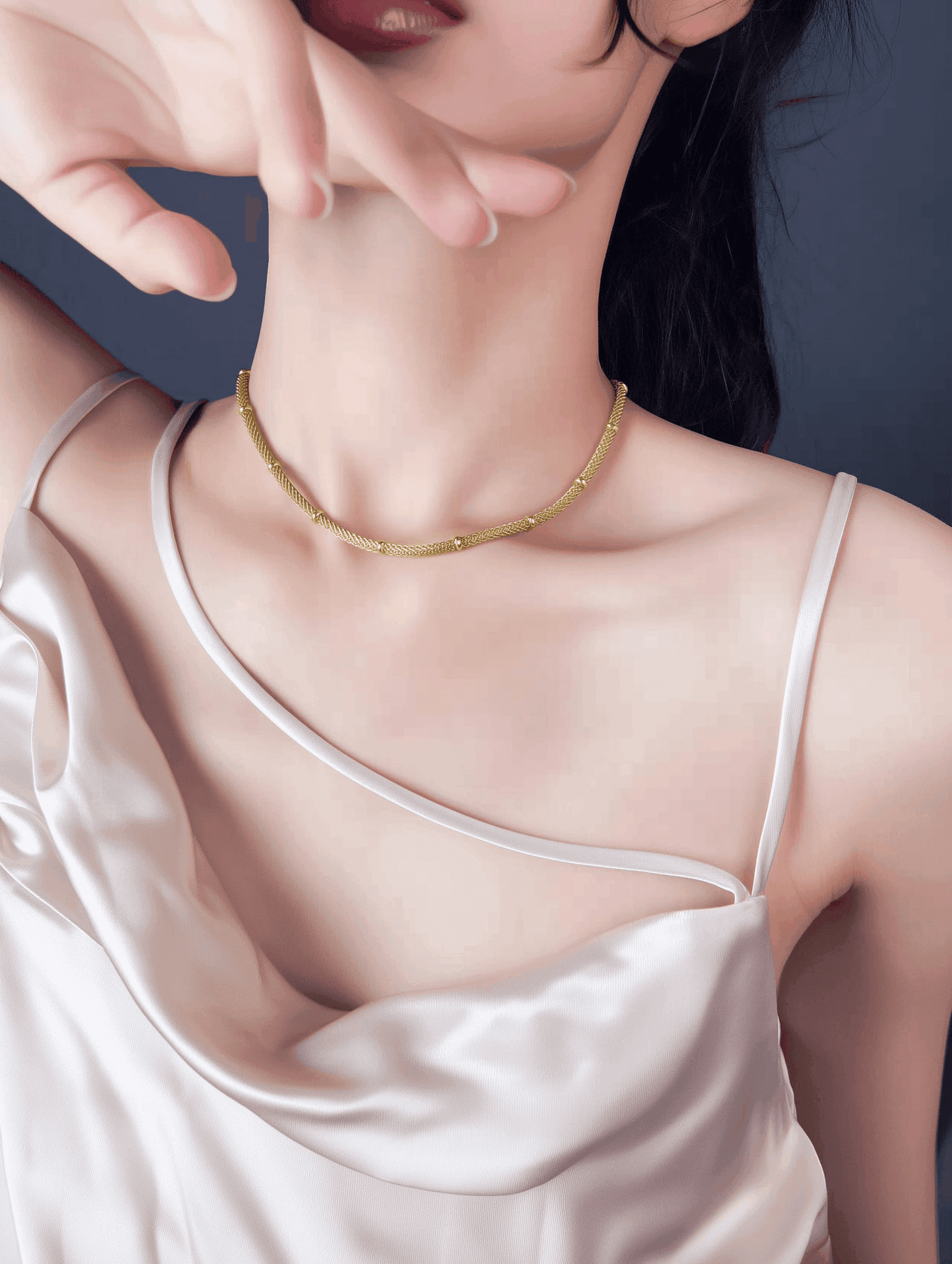 Woven Silk Necklace - Joudella