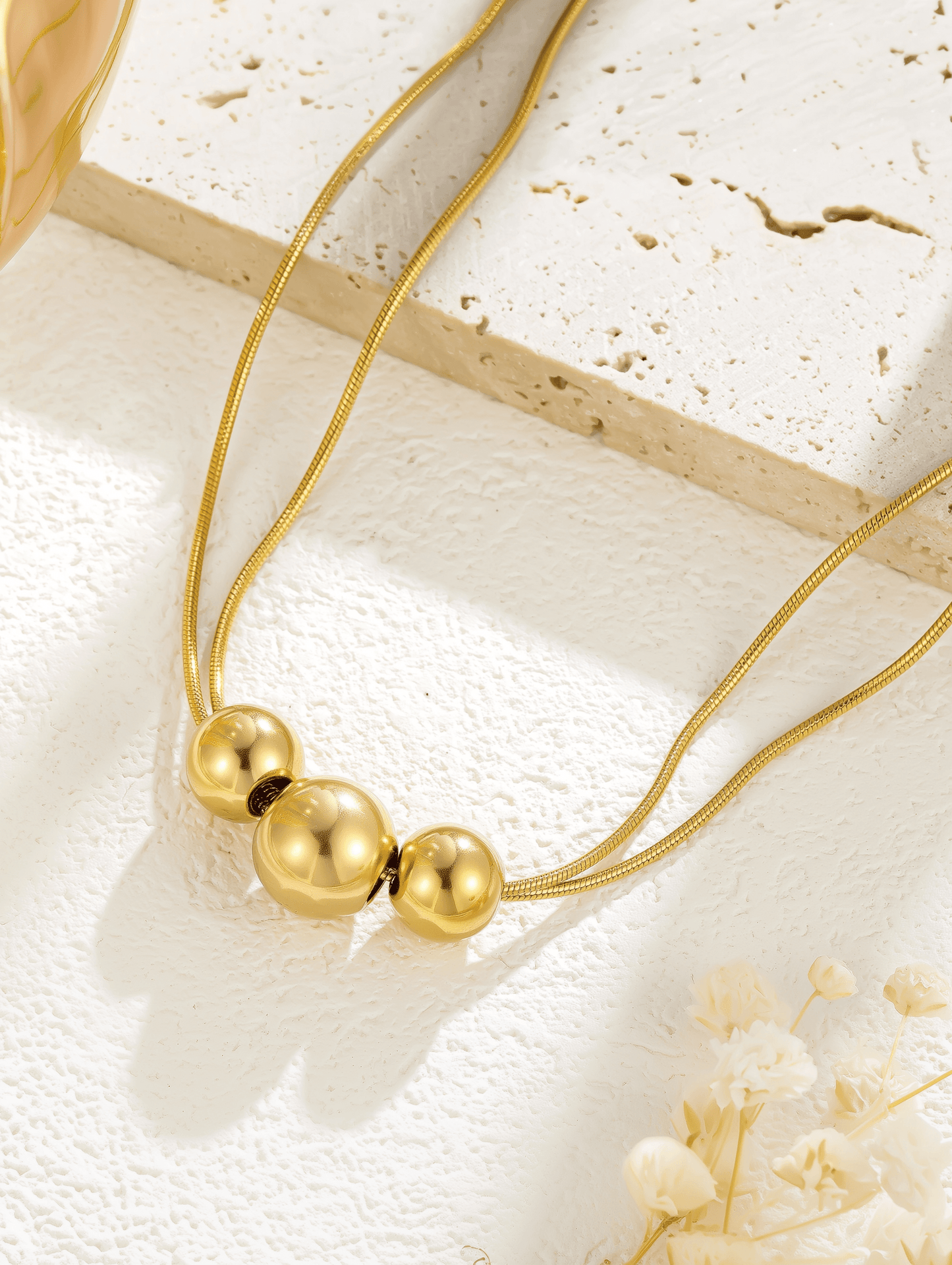 Triple Sphere Necklace - Joudella