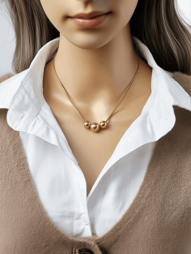 Triple Sphere Necklace - Joudella